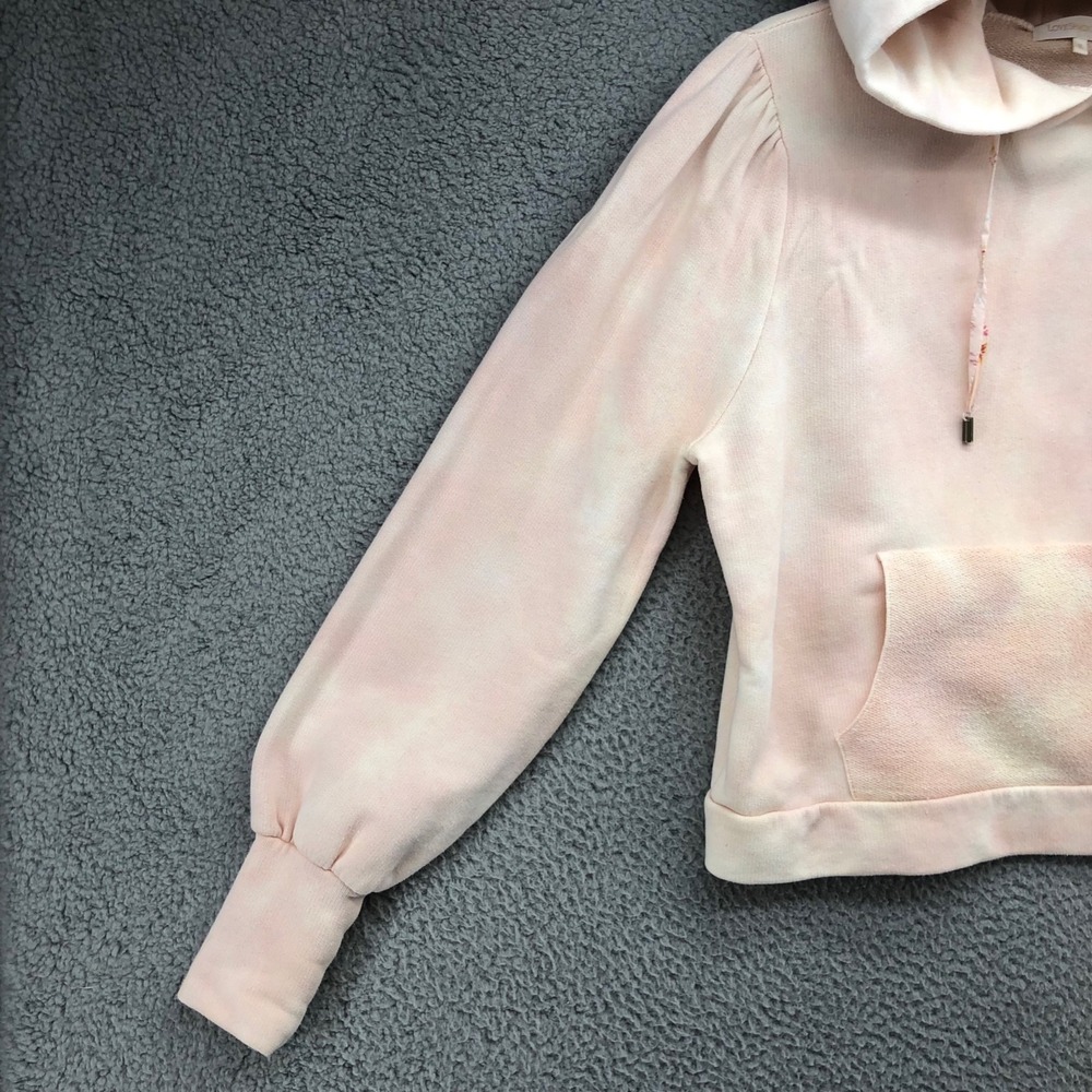 Love Shack Fancy Hoodie Sweatshirt Womens Medium Crop Pink Tie Dye Pullover - Picture 5 of 9